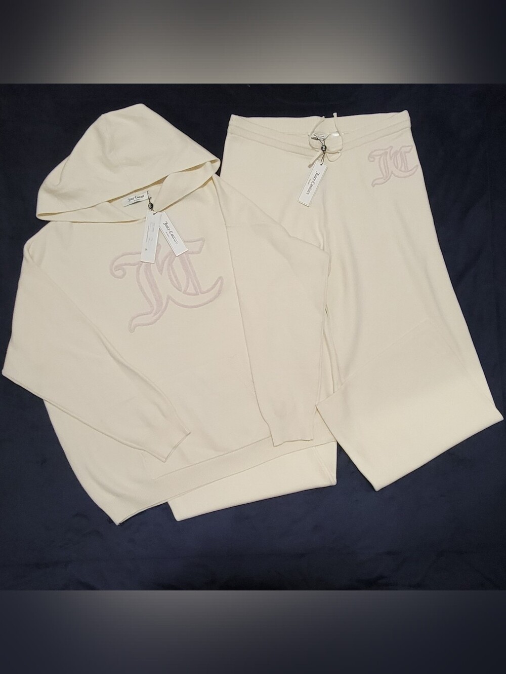 Juicy Couture Angel Embroidered Oversized Hoodie & Wide Leg Knit Pant - XL